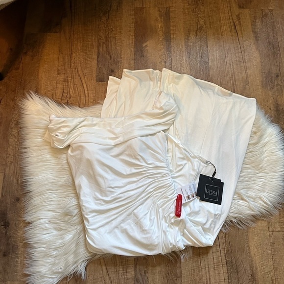 IEENA FOR MAC DUGGAL Ruched Off The Shoulder Midi Dress - Picture 3 of 5